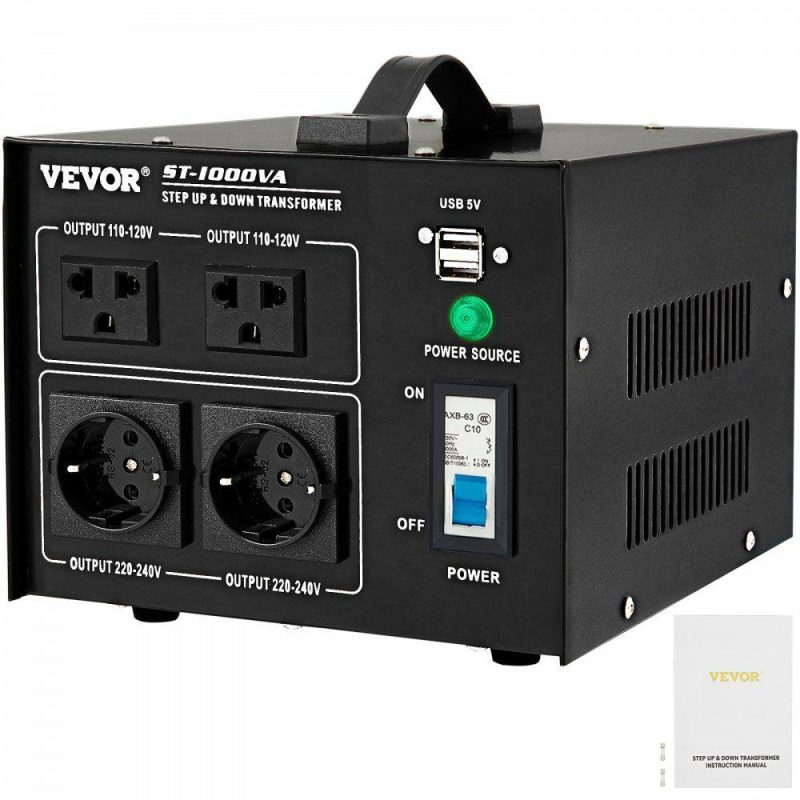 Batteries & Chargers & Accessories | Voltage Converter Transformer,1000W Heavy Duty Step Up/Down Transformer Converter(240V to 110V, 110V to 240V),2 US&1 UK&1 Universal Outlet with Circuit Break Protection,5V USB Port,CE Certified Batteries & Chargers & Accessories Batteries & Chargers & Accessories