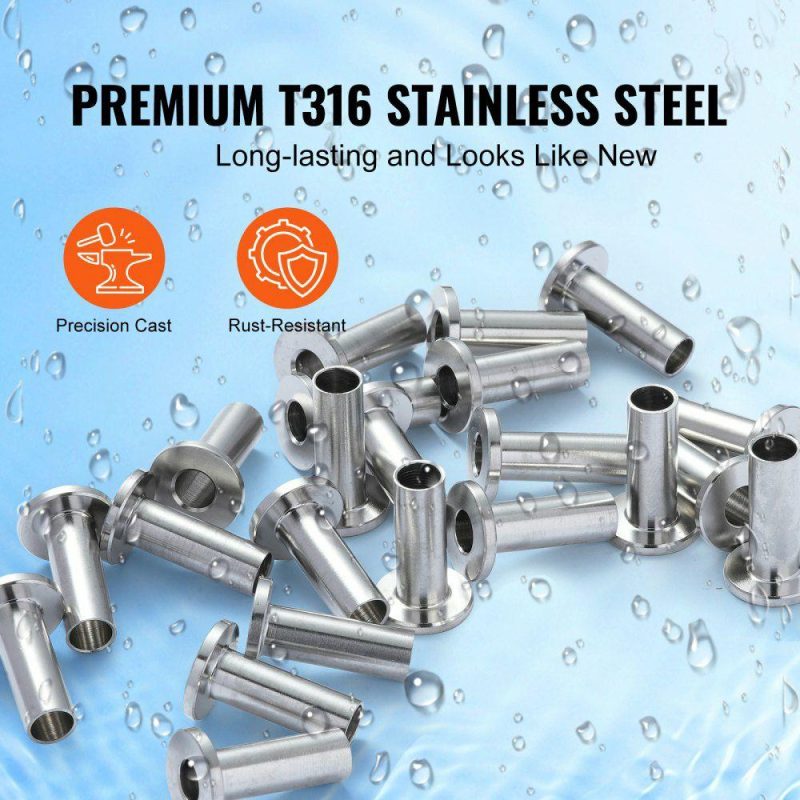 Decking & Fencing | 121 Pack T316 Stainless Steel Protector Sleeves for 5/32″ 3/16″ Wire Rope Cable Railing, DIY Balustrade T316 Marine Grade, Come with A Free Drill Bit, Silver Silver Decking & Fencing Decking & Fencing