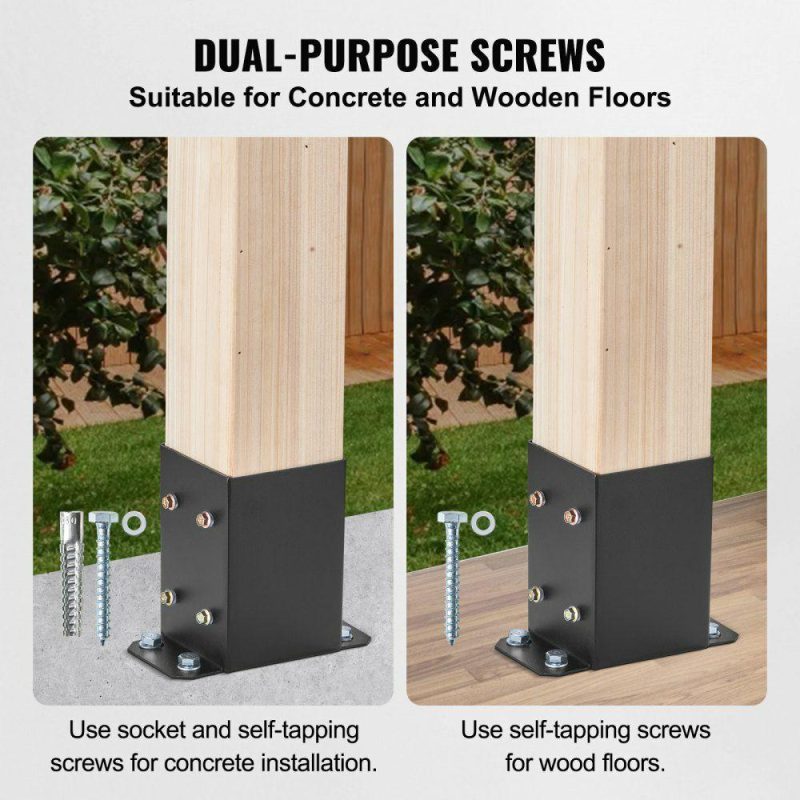 Decking & Fencing | 4 Pack 4×4 Post Base Brackets Heavy Duty Wood Post Fence Post Anchor Decking & Fencing Decking & Fencing