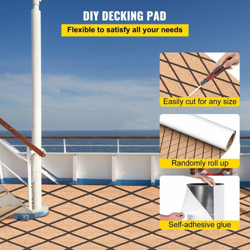 Decking & Fencing | 75″ x 27″ EVA Foam Marine Boat Flooring Teak Decking Sheet Pad Brown Decking & Fencing Brown