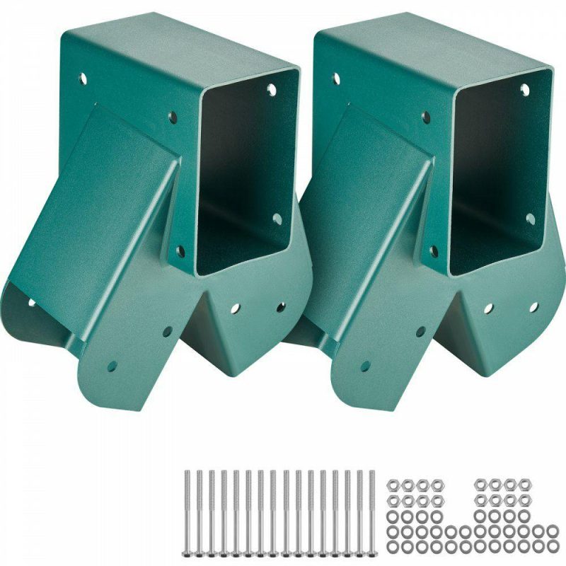 Decking & Fencing | A-Frame Middle Swing Set Brackets, Heavy Duty Carbon Steel Swing Set Hardware with Mounting Hardware, DIY Swing Set Bracket Swing Set Kit for 4×4 Legs & 4×6 Beam, Green (2 Pcs) Decking & Fencing Decking & Fencing