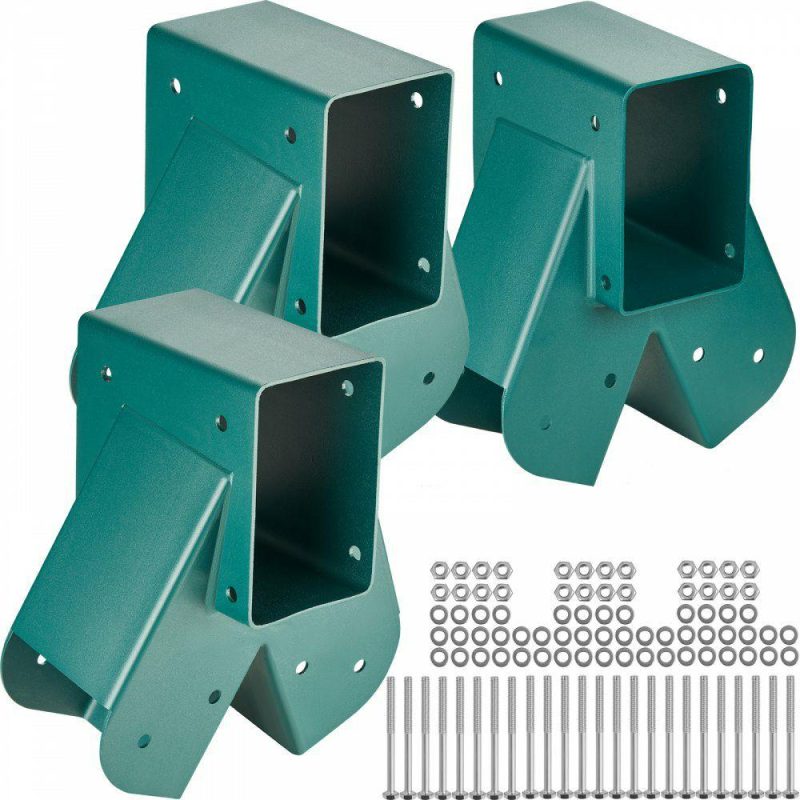 Decking & Fencing | A-Frame Middle Swing Set Brackets, Heavy Duty Carbon Steel Swing Set Hardware with Mounting Hardware, DIY Swing Set Bracket Swing Set Kit for 4×4 Legs & 4×6 Beam, Green (3 Pcs) Decking & Fencing Decking & Fencing