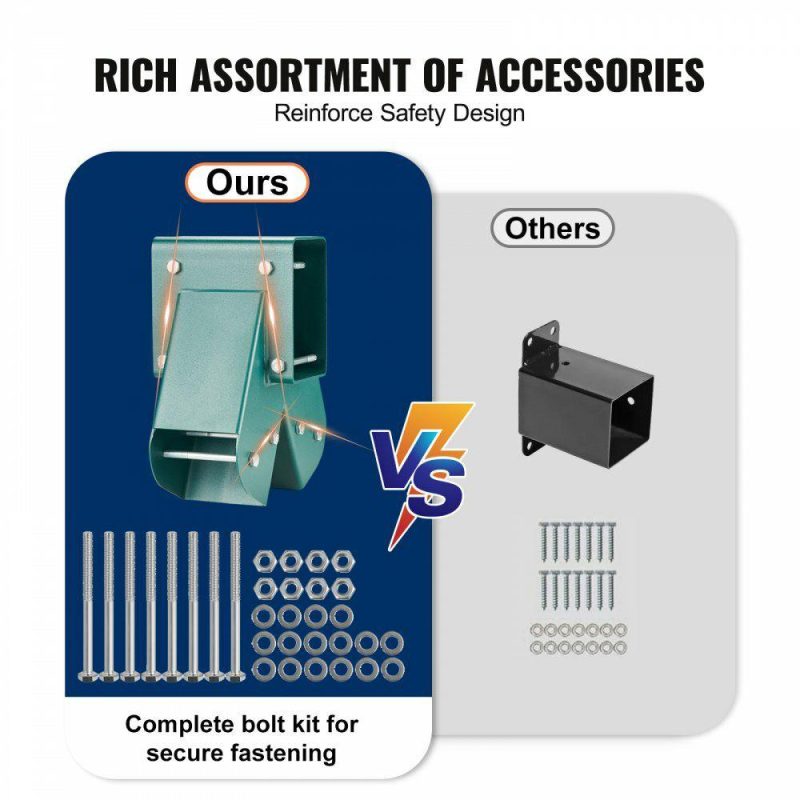 Decking & Fencing | A-Frame Middle Swing Set Brackets, Heavy Duty Carbon Steel Swing Set Hardware with Mounting Hardware, DIY Swing Set Bracket Swing Set Kit for 4×4 Legs & 4×6 Beam, Green Decking & Fencing Decking & Fencing