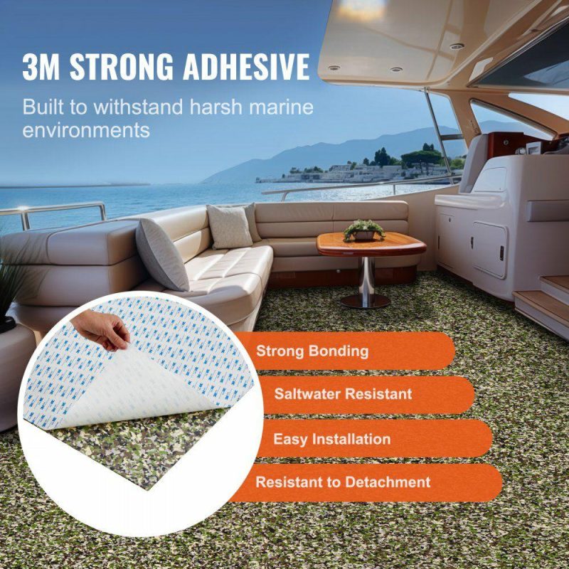 Decking & Fencing | Boat Flooring, EVA Foam Boat Decking 94.5″ x 23.6″, Non-Slip Self-Adhesive Flooring, 31.1sq.ft 2 Rolls of Marine Carpet for Boats, Yacht, Pontoon, Kayak Decking Camouflage Decking & Fencing Camouflage