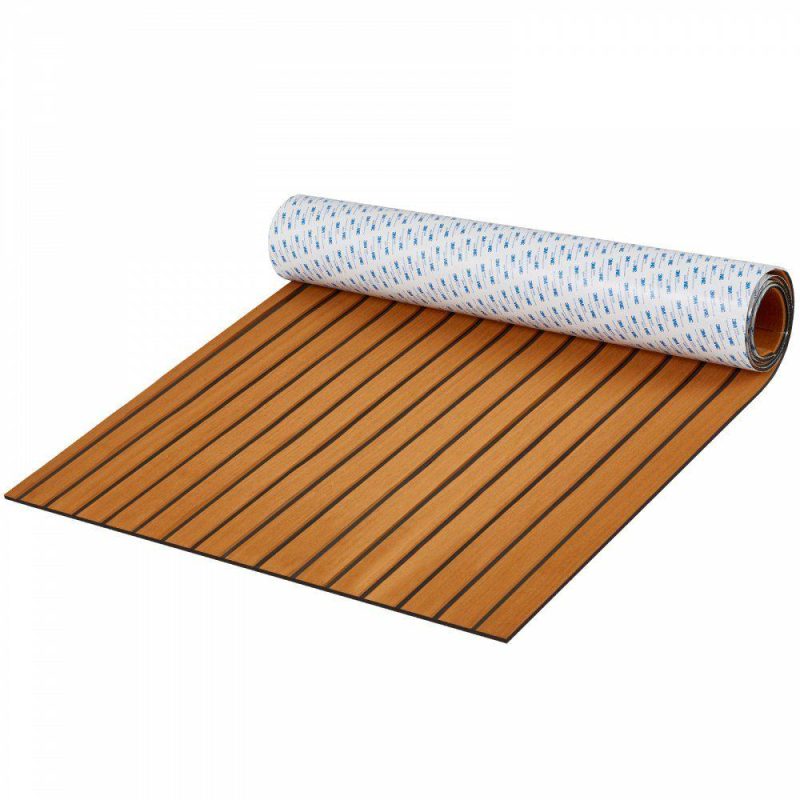 Decking & Fencing | Boat Flooring, EVA Foam Boat Decking 94.5″ x 35.4″, Non-Slip Self-Adhesive Flooring, 23.2 sq.ft Marine Carpet for Boats, Yacht, Pontoon, Kayak Decking Brown + Black Decking & Fencing Brown + Black