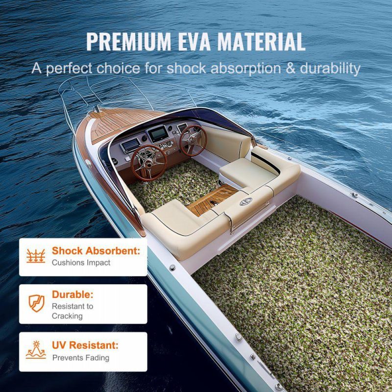 Decking & Fencing | Boat Flooring, EVA Foam Boat Decking 94.5″ x 35.4″, Non-Slip Self-Adhesive Flooring, 23.2 sq.ft Marine Carpet for Boats, Yacht, Pontoon, Kayak Decking Camouflage Decking & Fencing Camouflage