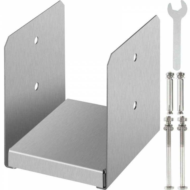 Decking & Fencing | Standoff Post Base Inner Size 5.71 x 5.2″ (Use for 6 x 6″) 316 Stainless Steel Adjustable Post Base Post Anchor with Fiber Drawing Surface and Full Set of Accessories for Rough Size Lumber Decking & Fencing Decking & Fencing