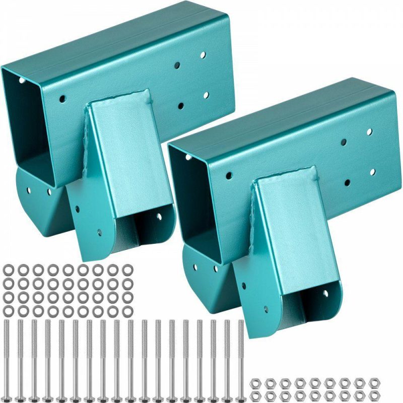 Decking & Fencing | Swing Set Bracket 12″ Swing Bracket A-Frame Construction Swing Set Hardware Iron Material with Green Powder Coated DIY Swing Set End Bracket Swing Set Kit for 2 (4×4″) Legs & 1 (4×6″) Beam-2 PCS Green Decking & Fencing Decking & Fencing