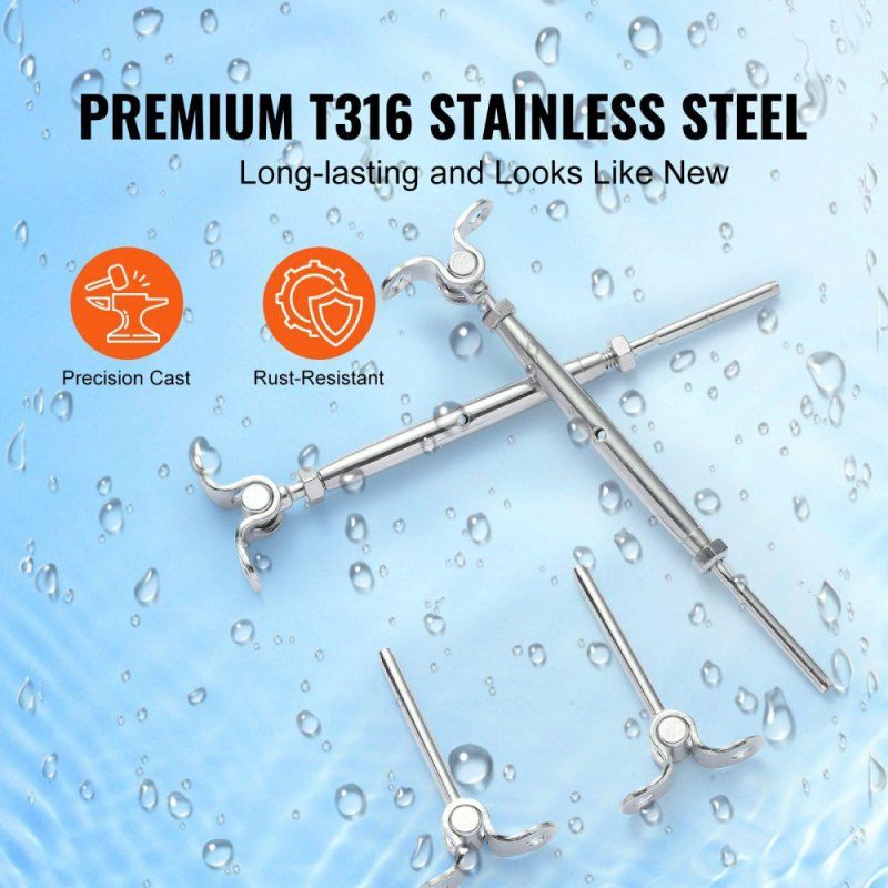 Decking & Fencing | T316 Stainless Steel Adjustable Angle 1/8″ Cable Railing Kit/Hardware for Wood Post，Marine Grade for 1/8″Wire Rope,0-180-Degree Angle & Easy Installation, Silver (20 Pack) Decking & Fencing Decking & Fencing