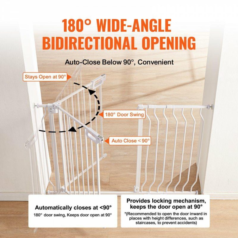 Door Hardware & Locks | Baby Gate, 29.5″-48.4″ Extra Wide, 30″ High, Dog Gate for Stairs Doorways and House, Easy Step Walk Thru Auto Close Child Gate Pet Security Gate with Pressure Mount Kit and Wall Mount Kit, White White Door Hardware & Locks Door Hardware & Locks