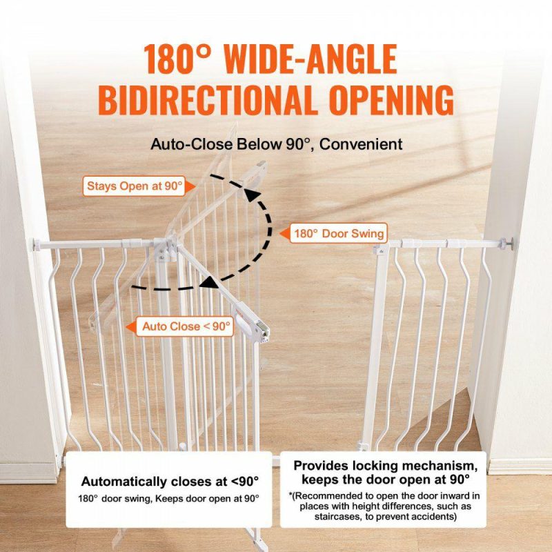 Door Hardware & Locks | Baby Gate, 29.5″-53″ Extra Wide, 30″ High, Dog Gate for Stairs Doorways and House, Easy Step Walk Thru Auto Close Child Gate Pet Security Gate with Pressure Mount Kit and Wall Mount Kit, White White Door Hardware & Locks Door Hardware & Locks