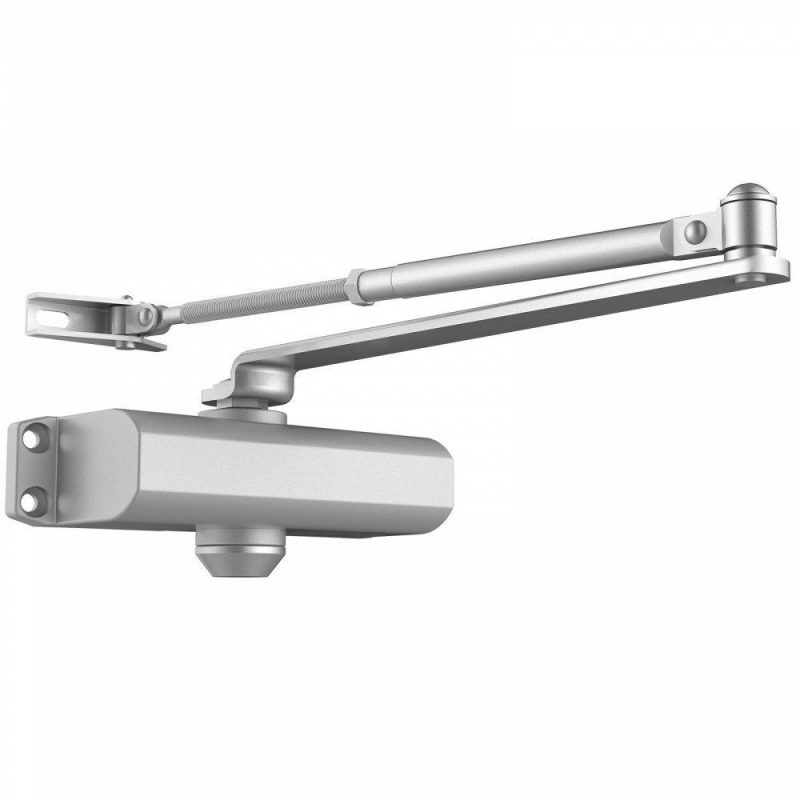 Door Hardware & Locks | Door Closer, Automatic Door Closer Commercial or Residential Use for Door Weights 187 Lbs, Adjustable Size Hydraulic Buffer Door Closers Heavy Duty Cast Aluminum Body, Easy Install, Silver Silver Door Hardware & Locks Door Hardware & Locks