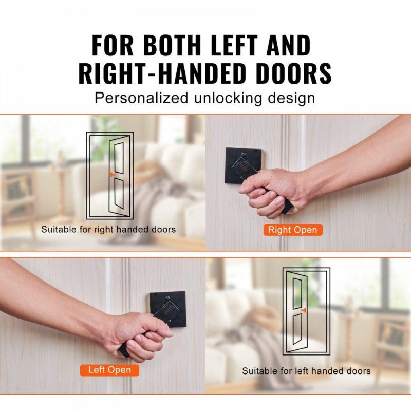 Door Hardware & Locks | Entry Lever Door Handle, 2 PCS Black Entry Knob, Lock and Key Locking Lever Set, Contemporary Square Door Lever, Reversible for Right and Left Sided Doors, 45° Rotation to Open, for Front Door Door Hardware & Locks Door Hardware & Locks