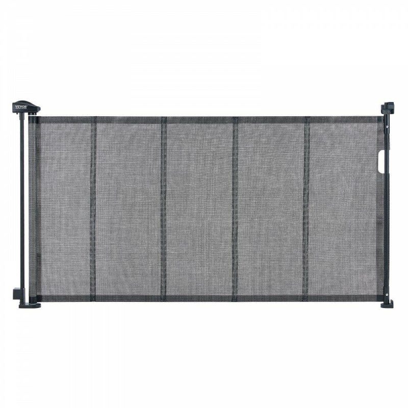 Door Hardware & Locks | Retractable Baby Gate, 34.2″ Tall Mesh Baby Gate, Extends up to 60″ Wide Retractable Gate for Kids or Pets, Retractable Dog Gates for Indoor Stairs, Doorways, Hallways, Playrooms, Black Black Door Hardware & Locks Black