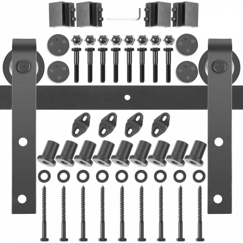 Door Hardware & Locks | Sliding Barn Door Hardware Kit, 11FT Barn Door Kit, 330LBS Load-Bearing Double Barn Door Hardware Kit, Carbon Steel Barn Door Track, Darn Door for 1.37-1.77″ Thickness & 5.5FT Wide Door Panel Door Hardware & Locks Door Hardware & Locks