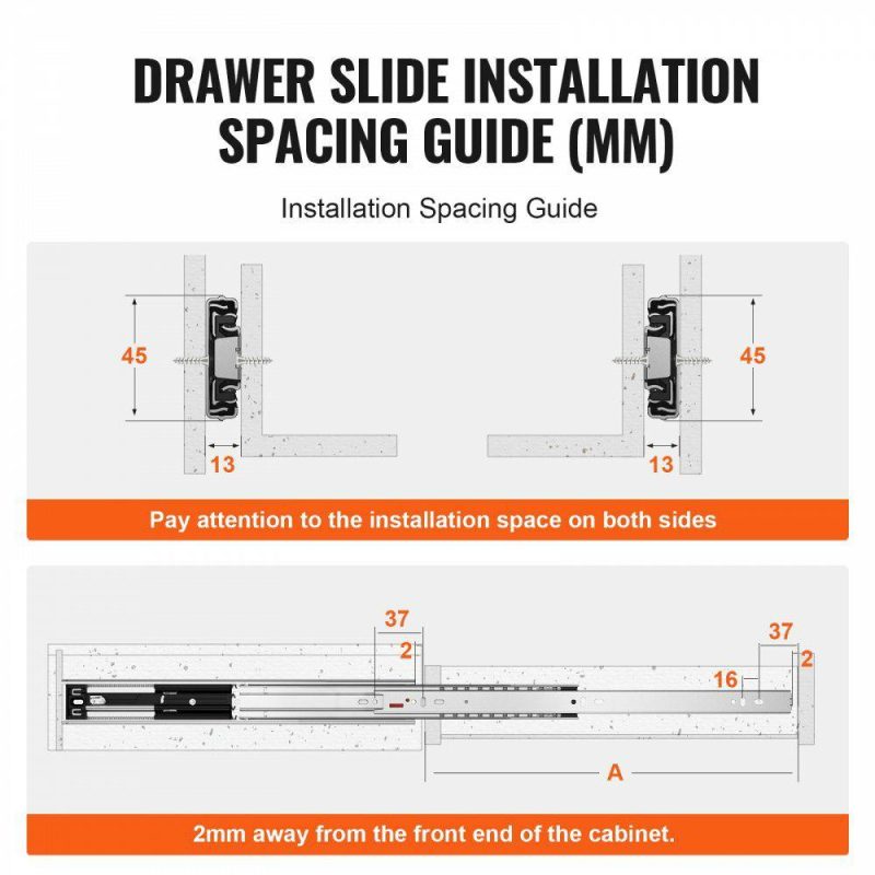 Drawer & Cabinet Hardware | 6 Pairs of 20 Inch Drawer Slides Side Mount Rails, Heavy Duty Full Extension Steel Track, Soft-Close Noiseless Guide Glides Cabinet Kitchen Runners with Ball Bearing, 100 Lbs Load Capacity Drawer & Cabinet Hardware Drawer & Cabinet Hardware