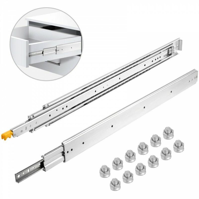 Drawer & Cabinet Hardware | Heavy Duty Drawer Slides 30″ Length, Locking Drawer Slides 500lbs Load Capacity Long Full Extension Drawer Slide 1 Pair Side Mount Ball Bearing Drawer Glides Push to Open Drawer Runners Rail Drawer & Cabinet Hardware Drawer & Cabinet Hardware