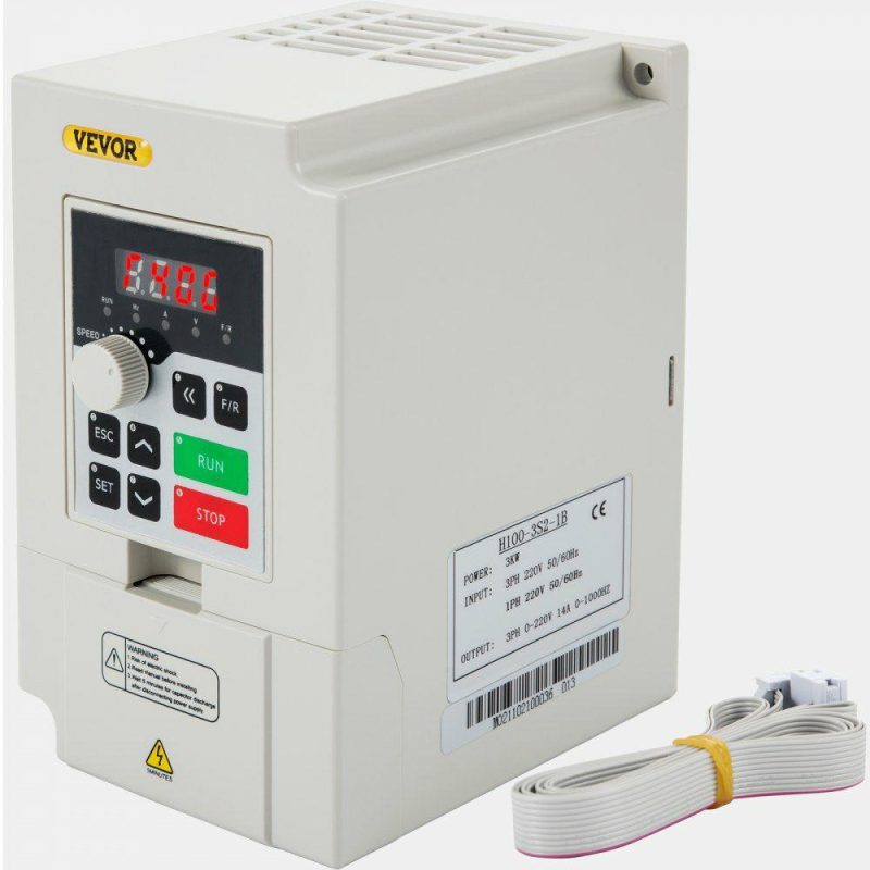 Electric Motors | Variable Frequency Drive, AC 220V Input 3KW Variable Frequency CNC Drive Inverter Converter, VFD 4HP 1 or 3 Phase Input, 3 Phase Output, CNC Motor Inverter Converter for Motor Speed Control Electric Motors Electric Motors