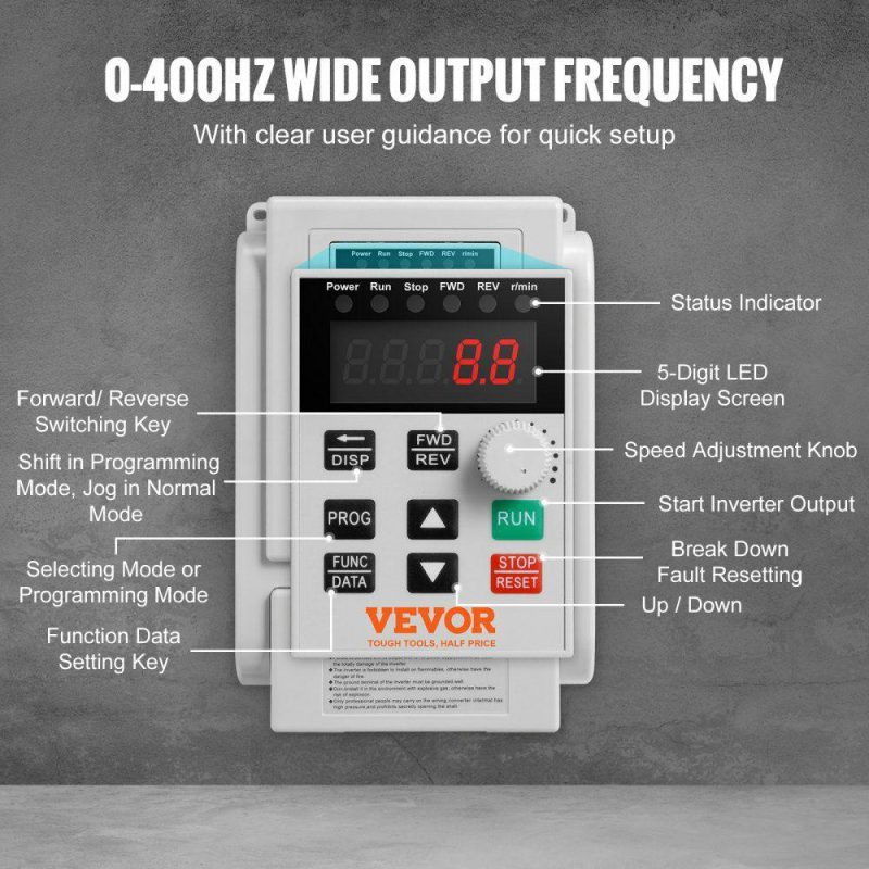 Electric Motors | VFD 2.2KW 10A 3HP Variable Frequency Drive for 3-Phase Motor Speed Control Electric Motors Electric Motors