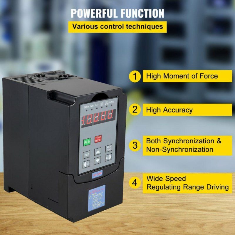 Electric Motors | VFD 2.2KW,Variable Frequency Drive 10A,CNC VFD Motor Drive Inverter Converter 220V,for Spindle Motor Speed Control (1or 3 Phase Input,3 Phase Output) Electric Motors Electric Motors