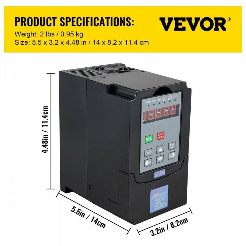 Electric Motors | VFD 2.2KW,Variable Frequency Drive 10A,CNC VFD Motor Drive Inverter Converter 220V,for Spindle Motor Speed Control (1or 3 Phase Input,3 Phase Output) Electric Motors Electric Motors