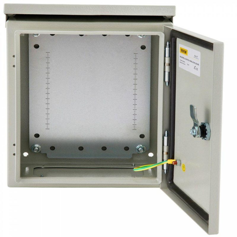 Electrical Boxes & Panels & Fittings | Electrical Enclosure, 8x8x6in, Tested to UL Standards NEMA 4 Outdoor Enclosure, IP65 Waterproof & Dustproof Cold-Rolled Carbon Steel Hinged Junction Box for Outdoor Indoor Use, with Rain Hood Electrical Electrical Boxes & Panels & Fittings