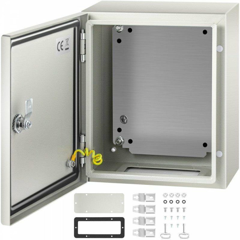 Electrical Boxes & Panels & Fittings | NEMA Steel Enclosure, 12 x 10 x 6” NEMA 4X Steel Electrical Box, IP66 Waterproof & Dustproof, Outdoor/Indoor Electrical Junction Box, with Mounting Plate Electrical Electrical Boxes & Panels & Fittings