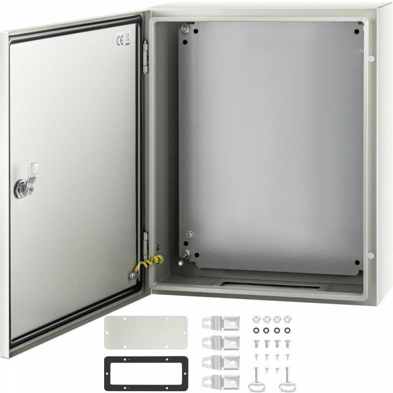 Electrical Boxes & Panels & Fittings | NEMA Steel Enclosure, 20 x 16 x 6” NEMA 4X Steel Electrical Box, IP66 Waterproof & Dustproof, Outdoor/Indoor Electrical Junction Box, with Mounting Plate Electrical Electrical Boxes & Panels & Fittings