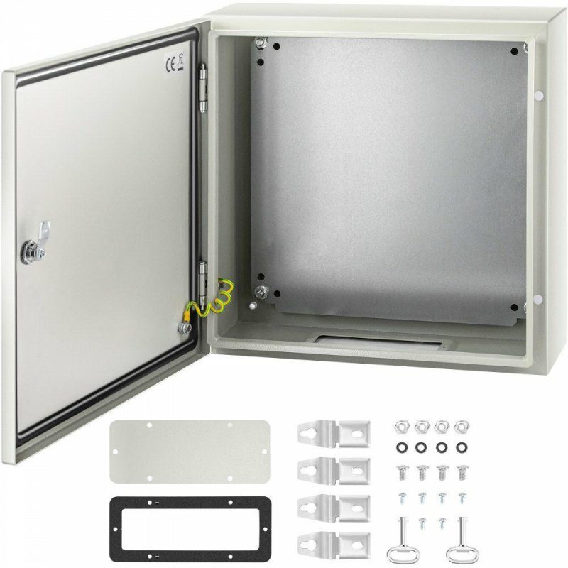 Electrical Boxes & Panels & Fittings | NEMA Steel Enclosure, 20 x 20 x 6” NEMA 4X Steel Electrical Box, IP66 Waterproof & Dustproof, Outdoor/Indoor Electrical Junction Box, with Mounting Plate Electrical Electrical Boxes & Panels & Fittings