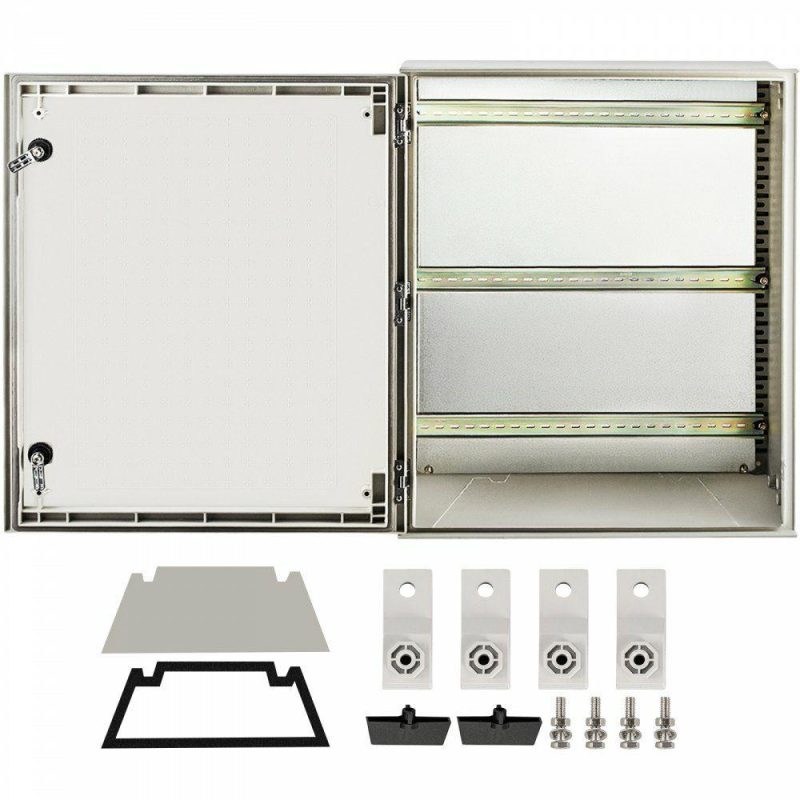 Electrical Boxes & Panels & Fittings | NEMA Steel Enclosure, 24 x 20 x 9” NEMA 4X Fiberglass Electrical Box, IP66 Waterproof & Dustproof, Outdoor/Indoor Electrical Junction Box, with Mounting Plate(60 x 50 x 23 cm) Electrical Electrical Boxes & Panels & Fittings