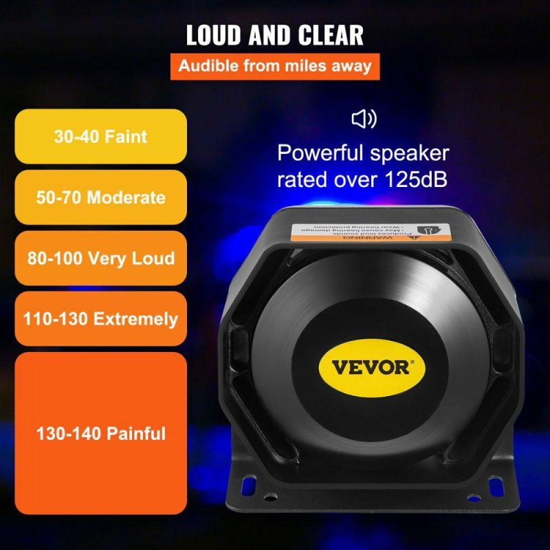 Electrical Tools | 200W 18 Sound Loud Car and Truck Warning Alarm Police Siren Horn 18 Tones Fire Ambulance Emergency Electronic Siren Horn Kit PA MIC System Electrical Electrical Tools