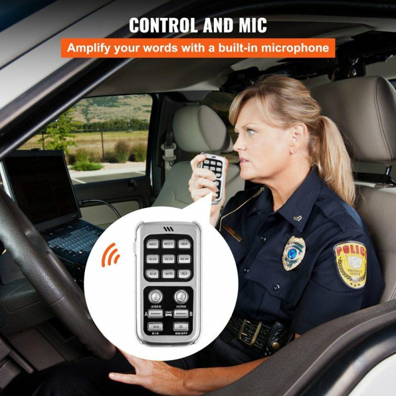 Electrical Tools | 200W 18 Sound Loud Car and Truck Warning Alarm Police Siren Horn 18 Tones Fire Ambulance Emergency Electronic Siren Horn Kit PA MIC System Electrical Electrical Tools