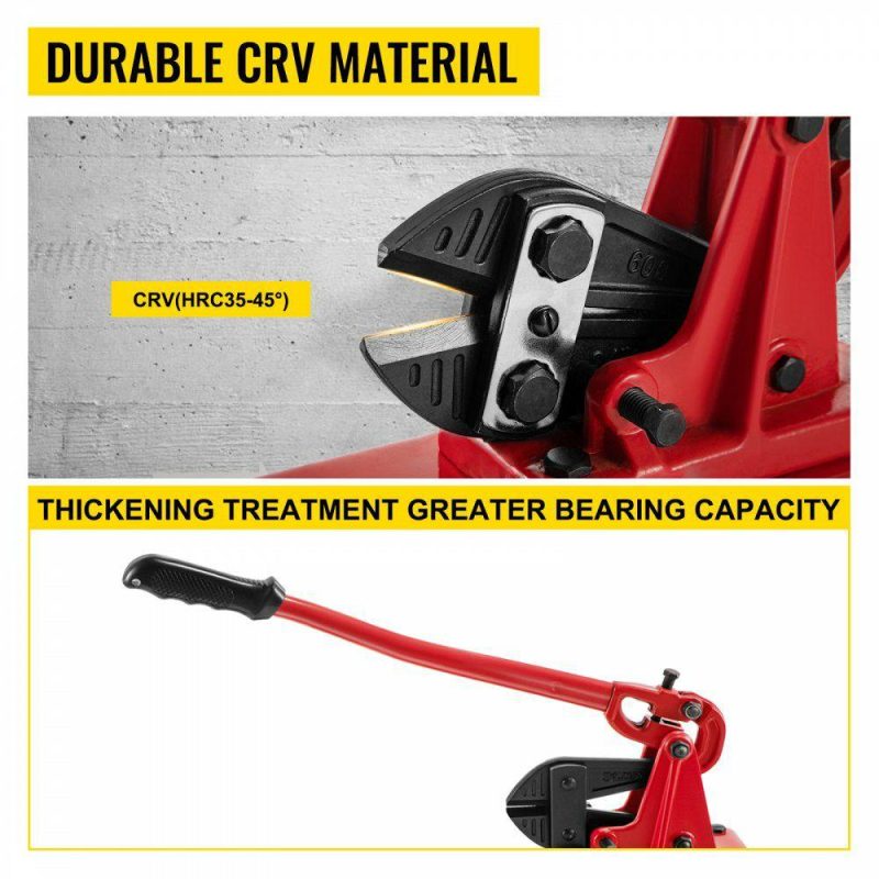 Electrical Tools | 24″ Bench Type Hand Swager, Cutting Capacity 3/8″ Bolt Cutter Bench Type, Hardness 35-45HRC Crimping Tool Bench Wire Rope Cable, Red Swaging Machine for Swaging and Cutting, Arm Bench Swager Electrical Electrical Tools