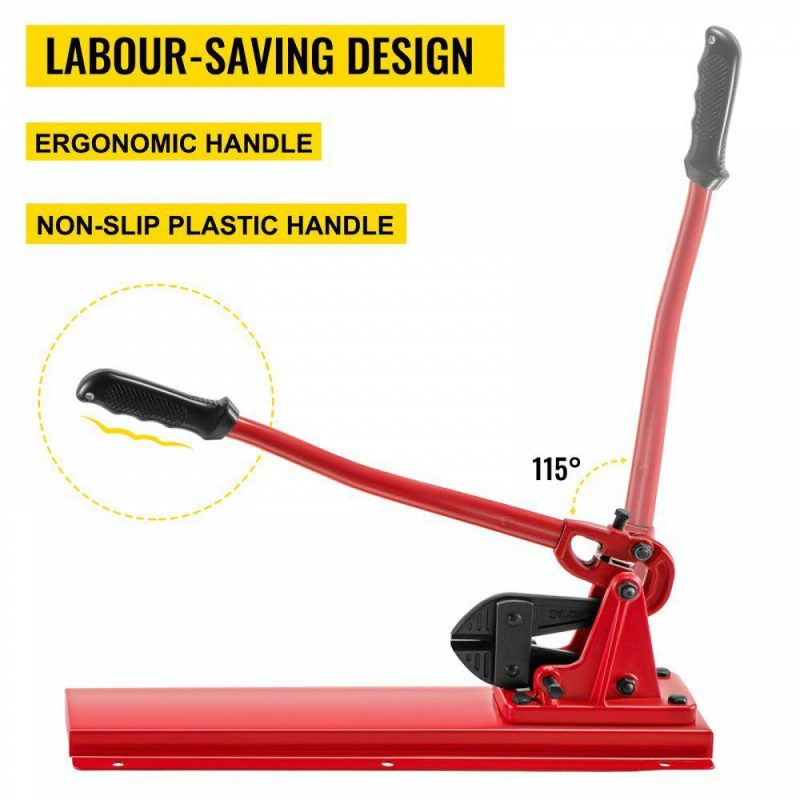 Electrical Tools | 24″ Bench Type Hand Swager, Cutting Capacity 3/8″ Bolt Cutter Bench Type, Hardness 35-45HRC Crimping Tool Bench Wire Rope Cable, Red Swaging Machine for Swaging and Cutting, Arm Bench Swager Electrical Electrical Tools