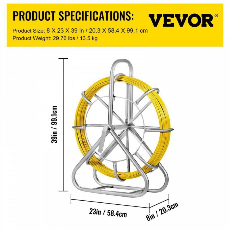 Electrical Tools | 6mm Fish Tape Fiberglass Wire Cable Running Rod Duct Rodder Fishtape Rodder 130m Electrical Electrical Tools