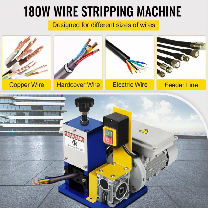 Electrical Tools | Automatic Electric Wire Stripping Machine 0.05″-0.98″,Portable Dark Blue Wire Stripper, Wire Stripping Machine Tool for Scrap Copper Recycling (Dark Blue) Electrical Electrical Tools