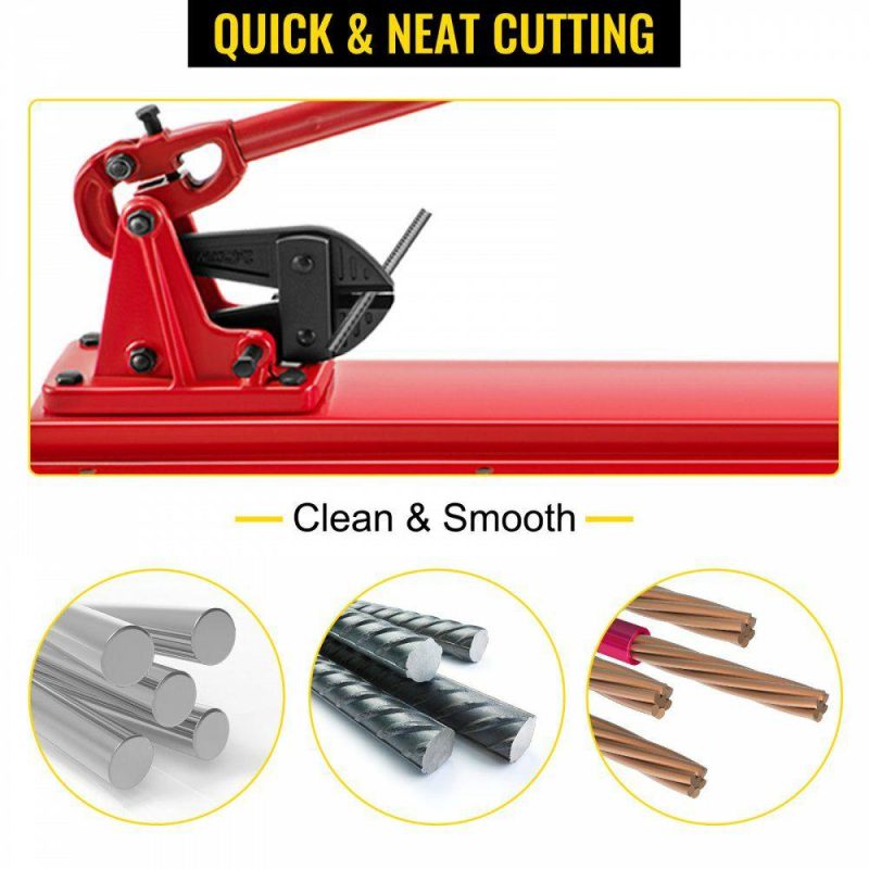 Electrical Tools | Bench Swager Tool 24″ Wire Rope Swaging Tool w/Crimper Cable Bolt Cutter Head Bench Crimper 1/16″-3/16″ Aluminum/Copper Sleeves Bench Cable Alloy Steel Crimper Swager for1/2″ Wire Rope Ferrules Electrical Electrical Tools