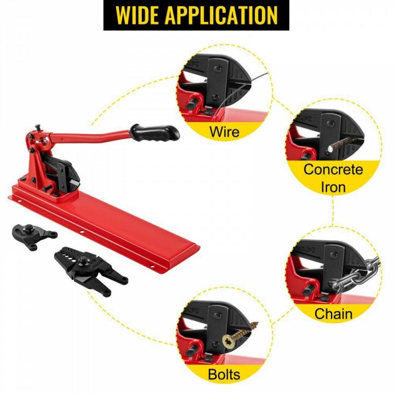 Electrical Tools | Bench Swager Tool 24″ Wire Rope Swaging Tool w/Crimper Cable Bolt Cutter Head Bench Crimper 1/16″-3/16″ Aluminum/Copper Sleeves Bench Cable Alloy Steel Crimper Swager for1/2″ Wire Rope Ferrules Electrical Electrical Tools