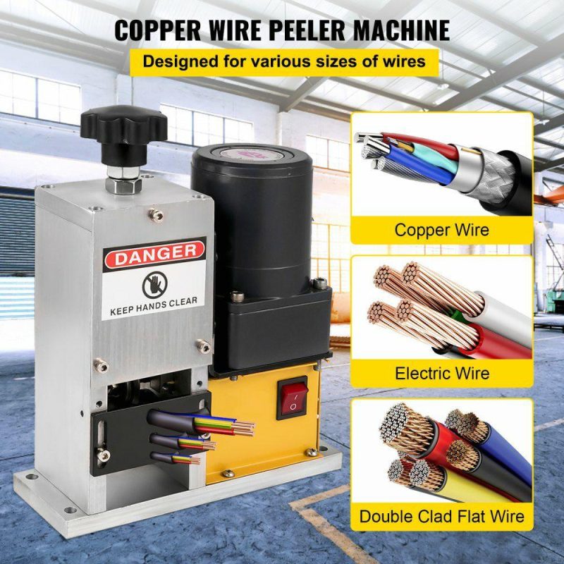 Electrical Tools | Cable Wire Stripping Machine 0.04″-1.18″, Portable Scrap Cable Stripper With Gear Motor, Electric Wire Stripping Machine Compact Aluminum Alloy Structure, Automatic Wire Stripper with a Blade Electrical Electrical Tools