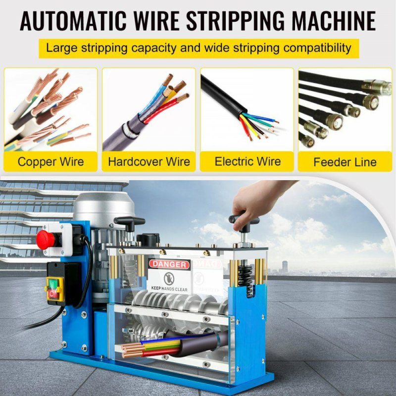 Electrical Tools | Cable Wire Stripping Machine 0.06 inch -1.5 inch,Portable Powered Wire Stripper Machine 11 Channels 10 Blades,Automatic Wire Stripping Tool 75ft/minute,for Recycling Copper Wire Electrical Electrical Tools