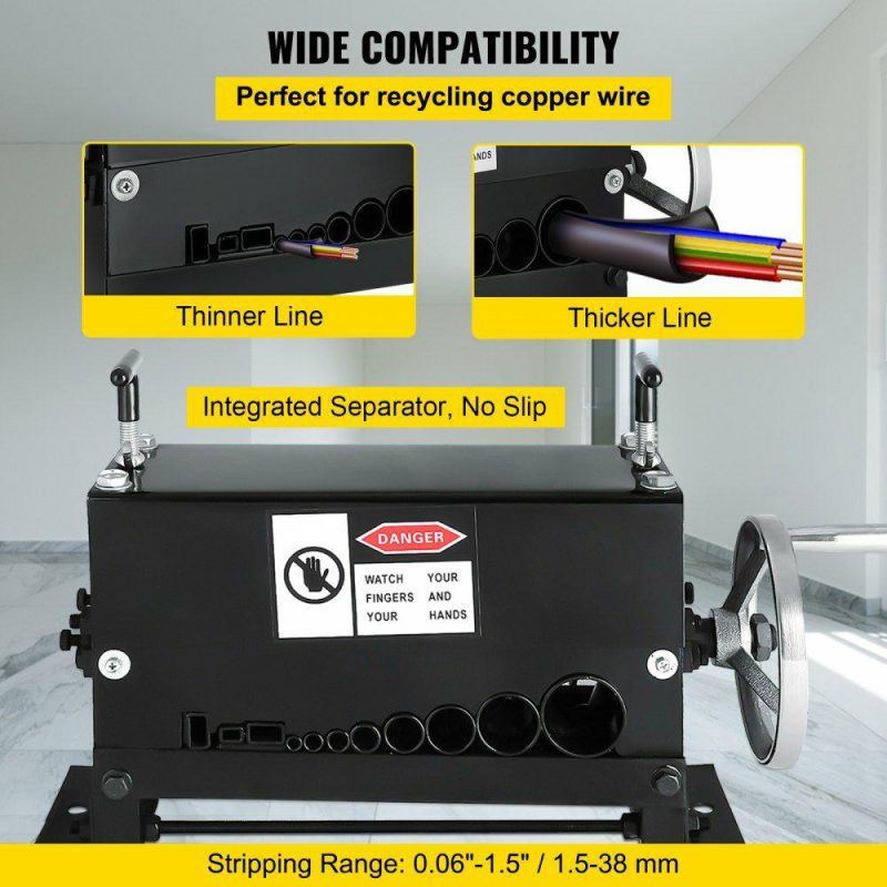 Electrical Tools | Cable Wire Stripping Machine Φ1.5mm~Φ20mm Wire Stripping Machine 10 Channels Wire Stripping Machine Tool Manual Hand Cranked Industrial Wire Stripping Recycle (10 Channels) Electrical Electrical Tools