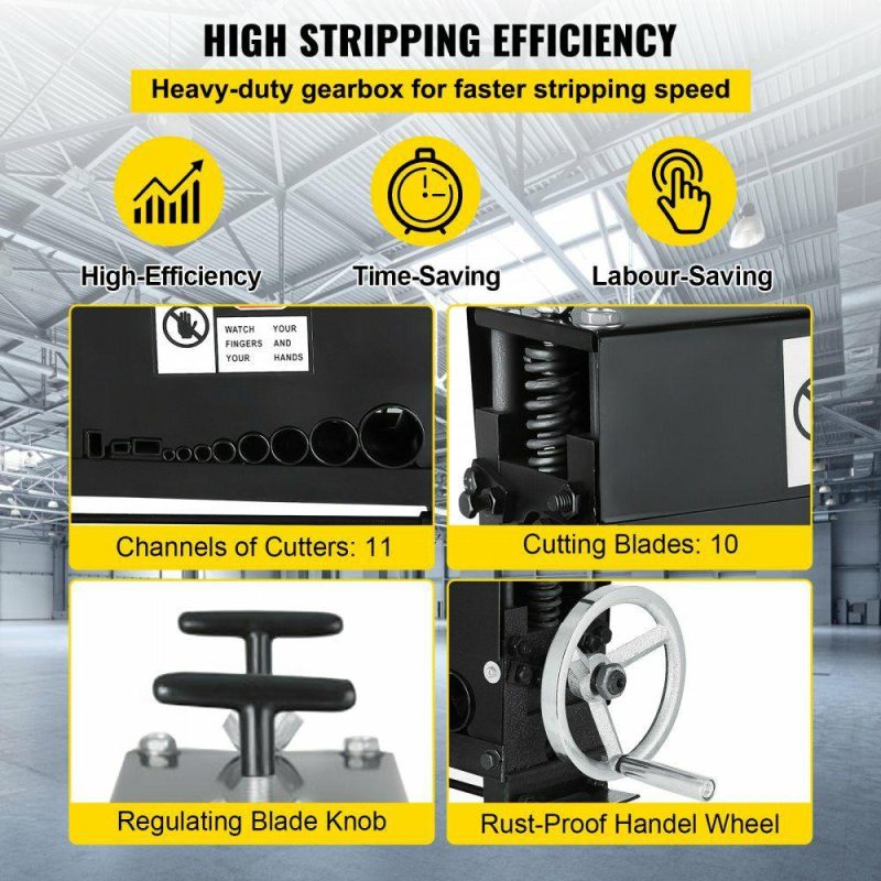 Electrical Tools | Cable Wire Stripping Machine Φ1.5mm~Φ20mm Wire Stripping Machine 10 Channels Wire Stripping Machine Tool Manual Hand Cranked Industrial Wire Stripping Recycle (10 Channels) Electrical Electrical Tools