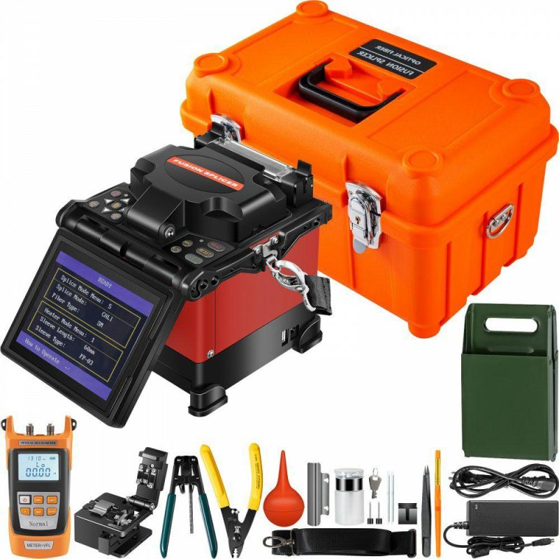 Electrical Tools | Fiber Fusion Splicer Automatic Focus A-80S FTTH Fiber Optic Fusion Splicer Kit 5 Inch Digital LCD Screen Fusion Splicer Machine Optical Fiber Cleaver Kit Electrical Electrical Tools