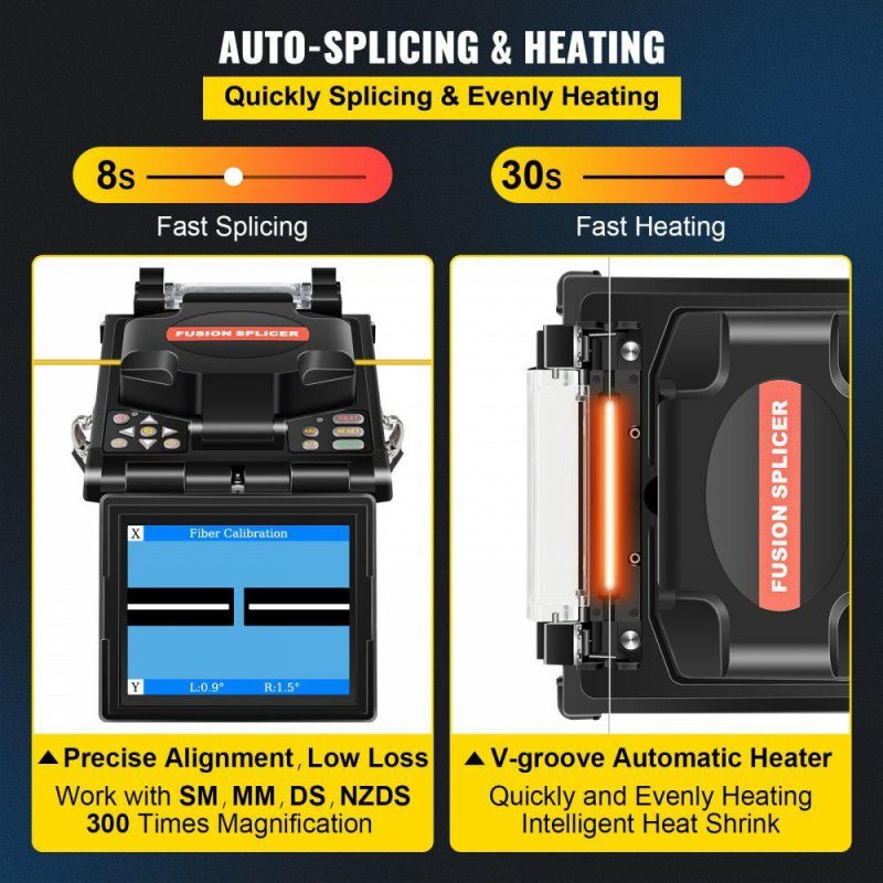 Electrical Tools | Fiber Fusion Splicer Automatic Focus A-80S FTTH Fiber Optic Fusion Splicer Kit 5 Inch Digital LCD Screen Fusion Splicer Machine Optical Fiber Cleaver Kit Electrical Electrical Tools