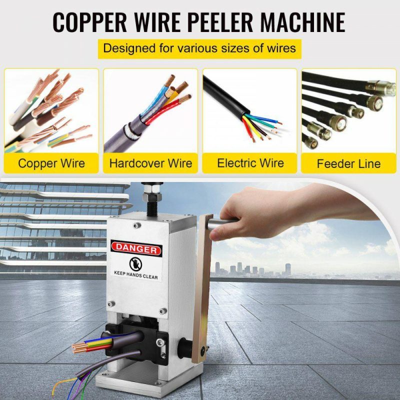 Electrical Tools | Manual Wire Stripping Machine 0.06-0.98 inches, Wire Stripper Machine with Hand Crank Portable, Wire Stripping Tool Aluminum Construction,for Scrap Copper Recycling Electrical Electrical Tools