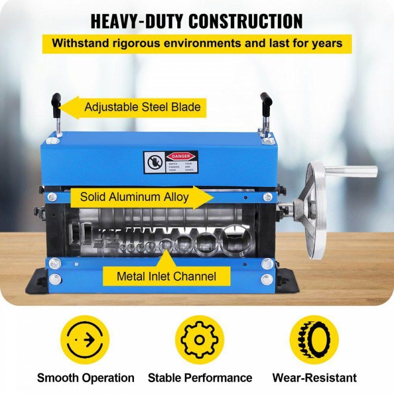 Electrical Tools | Wire Stripping Machine DA 0.06 inch -1.5 inch,Manual Wire Stripping Machine 11 Channels 10 Cutting Blades,Wire Stripper Machine Manual Hand Cranked,for Stripping Scrap Copper Wire Electrical Electrical Tools