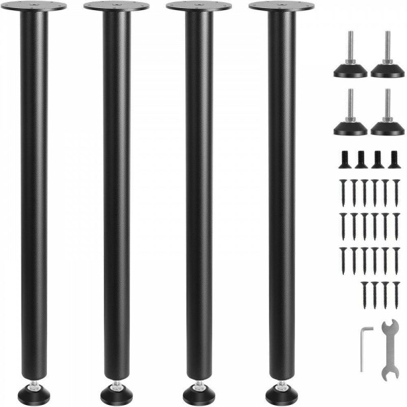 Furniture Hardware | 28 Inch Adjustable Desk Legs, Reinforced Steel Office Table Furniture legs Set of 4 for DIY, 1200 lbs Load Capacity Heavy Duty Desk Legs, Quick Instalation Legs with Adjustable Foot Cup Black Furniture Hardware Furniture Hardware