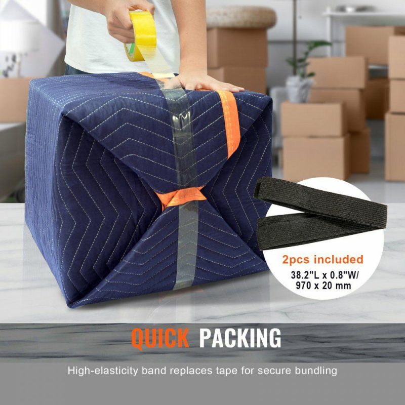 Furniture Hardware | Moving Blankets, 80″ x 72″, 35 lbs/dz Weight, 12 Packs, Professional Non-Woven & Recycled Cotton Packing Blanket, Heavy Duty Mover Pads for Protecting Furniture, Floors, Appliances, Blue/Orange Furniture Hardware Furniture Hardware