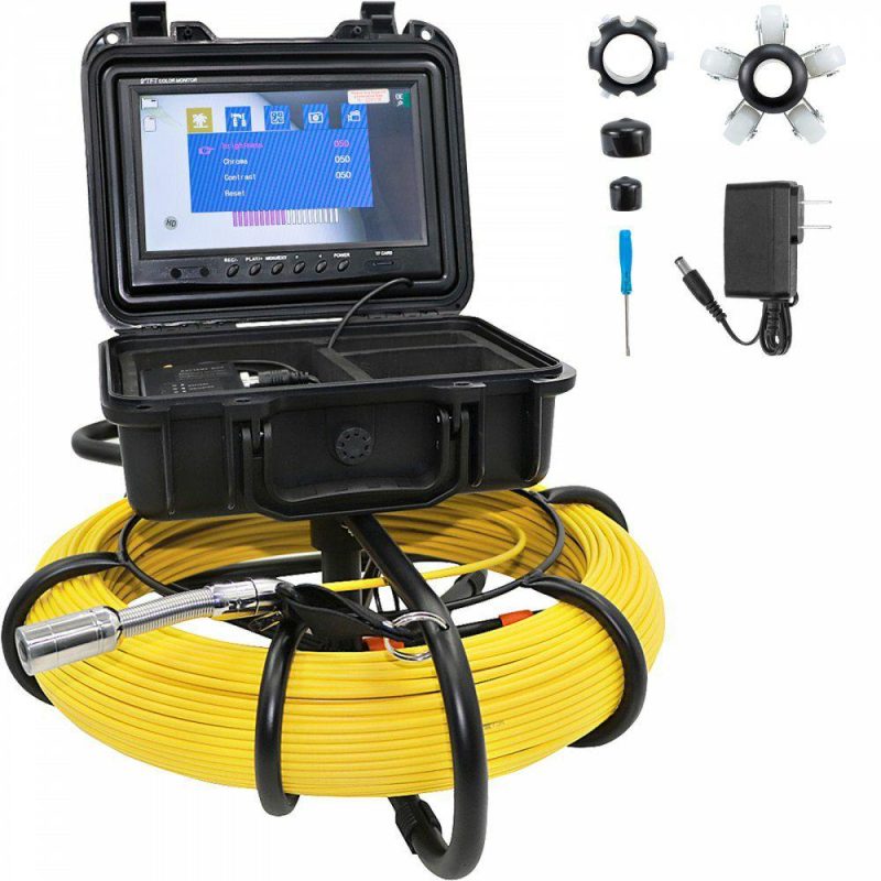 Inspection & Retrieving Tools | Sewer Camera, 328ft/100m Cable, Waterproof IP68 Sewer Video Inspection Equipment, Drain Camera with 16 GB SD Card, DVR Function, 720P 9″ LCD Monitor, LED Lights Inspection & Retrieving Tools Inspection & Retrieving Tools