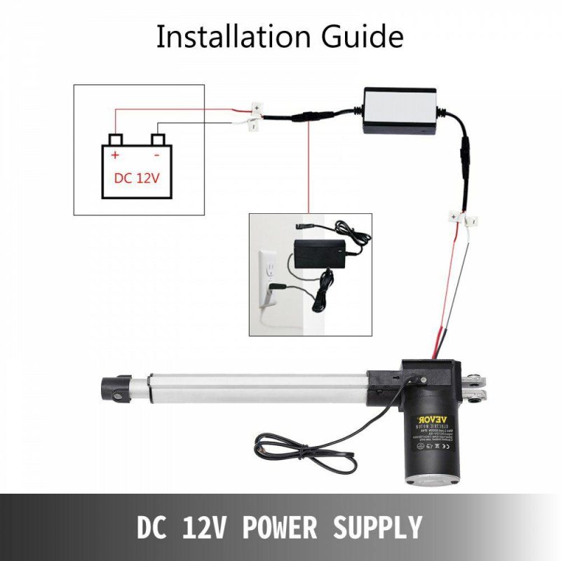 Motion Control | 10 Inch Stroke Electric Actuators DC 12V with Mounting Bracket Heavy Duty 6000N/1320LB Actuators for Recliner TV Table Lift Massage Bed Electric Sofa Hardware Motion Control